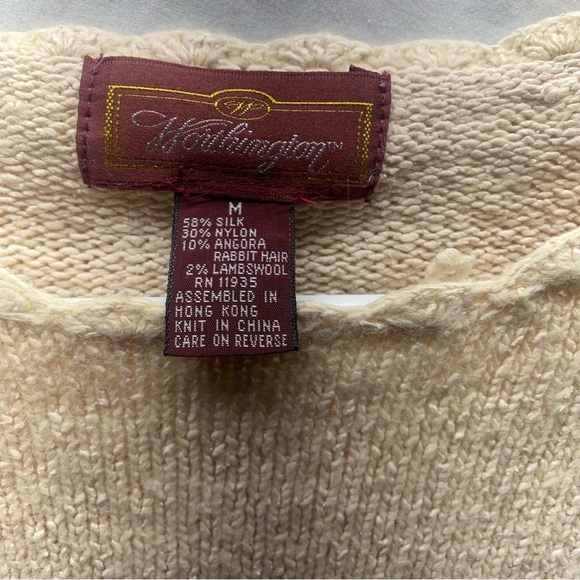 VTG | Silk Angora Wool Pearl Button Knit Sweater - Picture 4 of 7